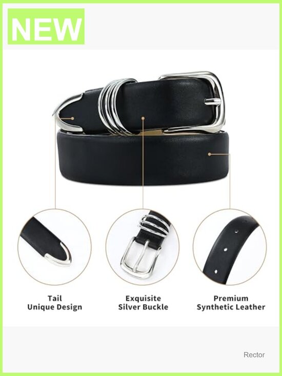 Gold Buckle Faux Leather Waist Belt for Jeans - 1.2\